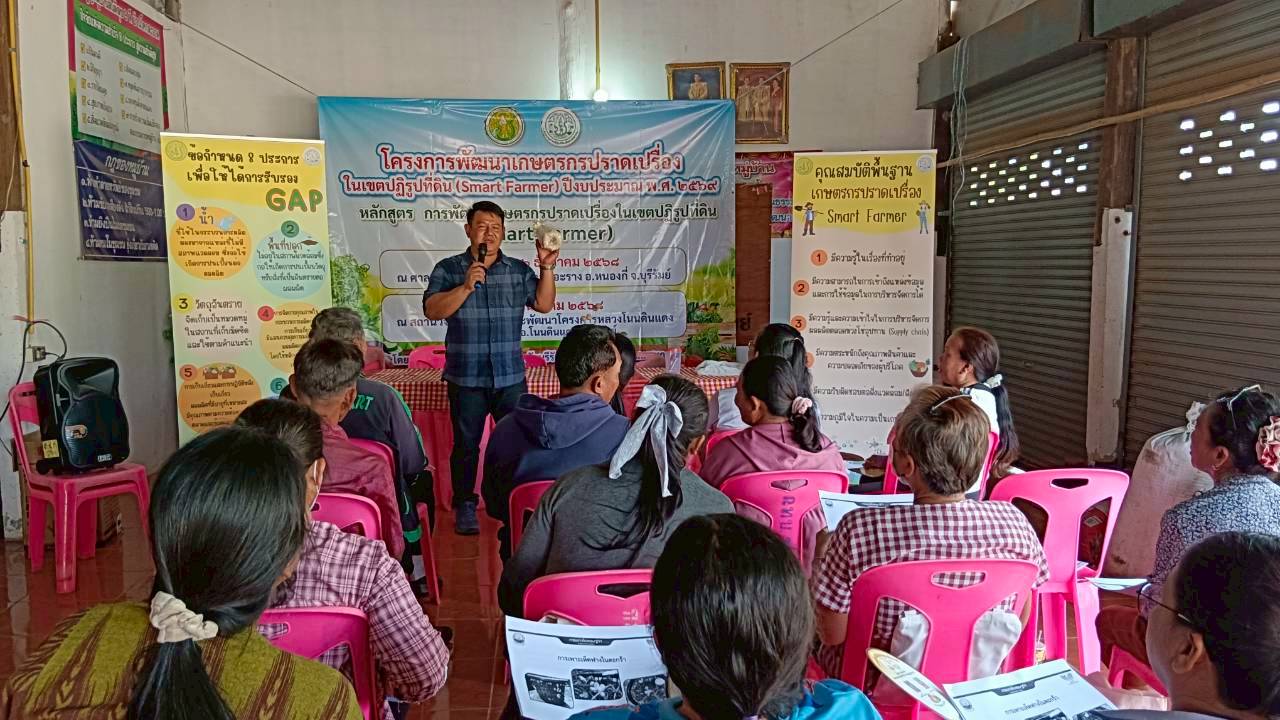 title - ส.ป.ก.บุรีรัมย์ ดำเนินการฝึกอบรมเชิงปฏิบัติการโครงการพัฒนาเกษตรกรปราดเปรื่องในเขตปฏิรูปที่ดิน (Smart Farmer) ปีงบประมาณ พ.ศ. 2569 ระหว่างวันที่ 25 - 27 ธันวาคม 2568